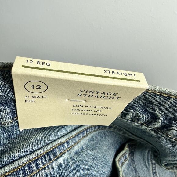 New Universal Thread Vintage Straight Leg Stretch Jeans Size 12/31 Regular Baggy - Picture 10 of 11